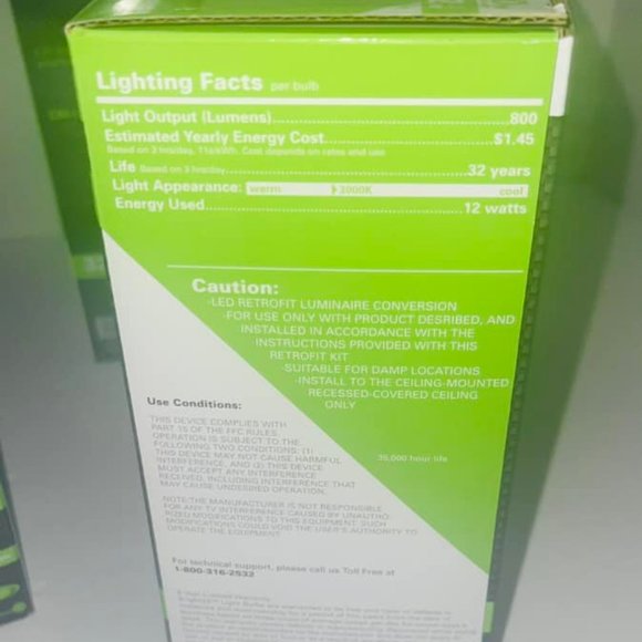 Recessed LED Ceiling lights 6 inch~ 60w/12w ~~32year life~ New In Box~~ set of 5 - Picture 6 of 6